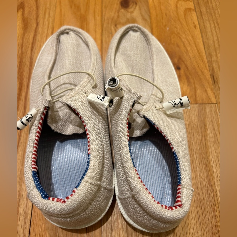 Mens Beige Canvas Shoes